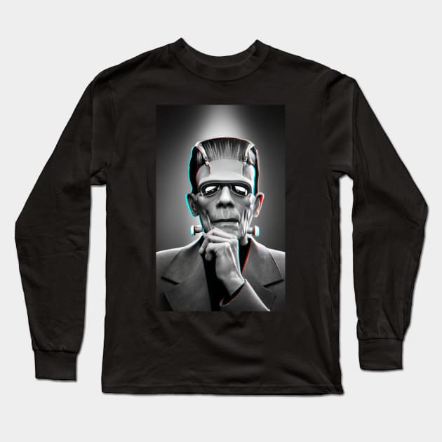 Frankenstein looking cool as all get out Long Sleeve T-Shirt by aknuckle